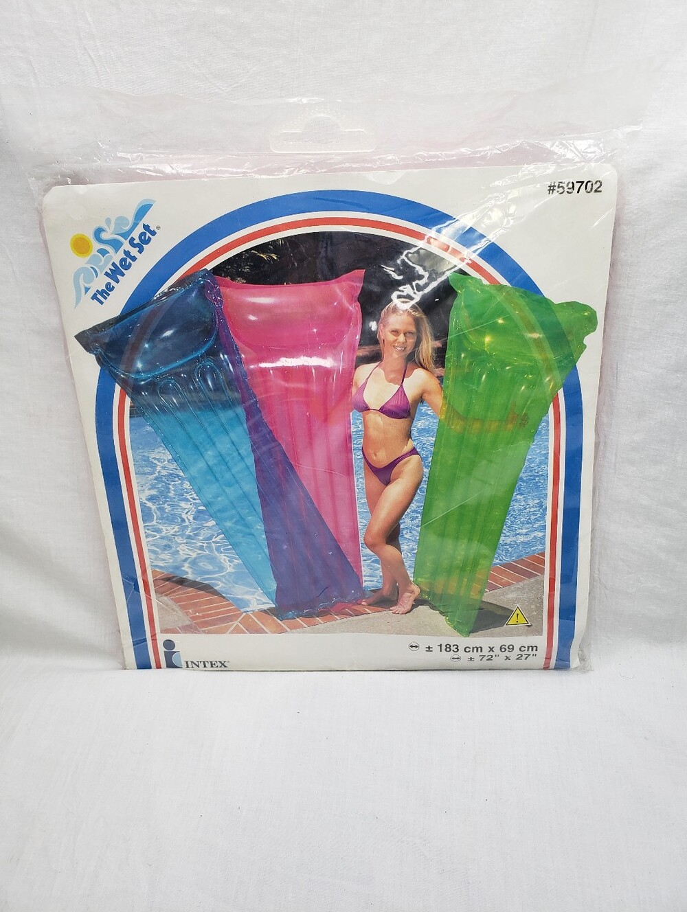 Vintage Intex Wet Set Pink Inflatable Raft 72 X 27 Inches